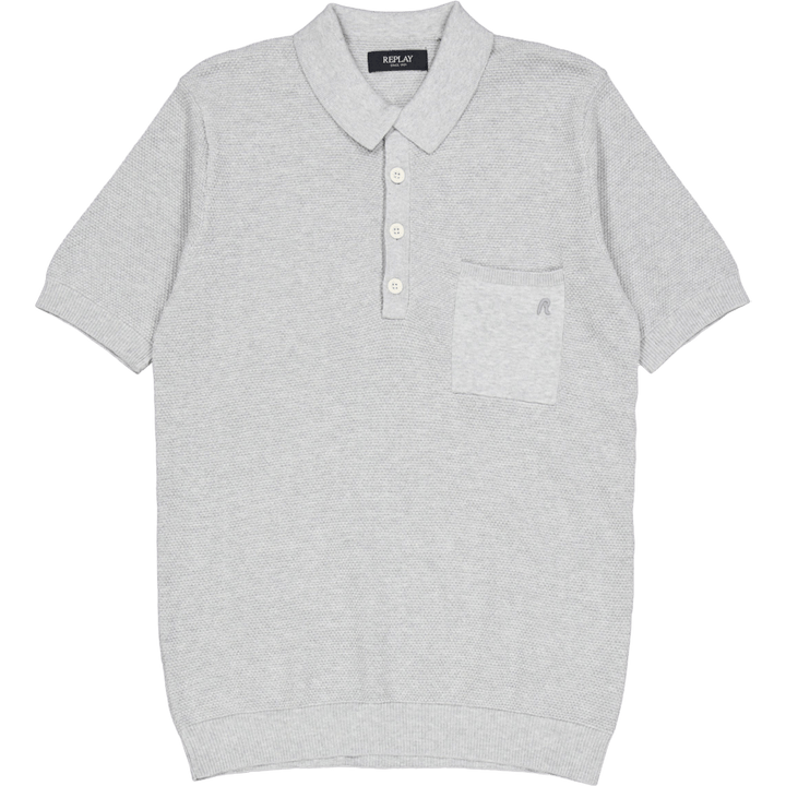 Pletená polokošeľa Grey Melange