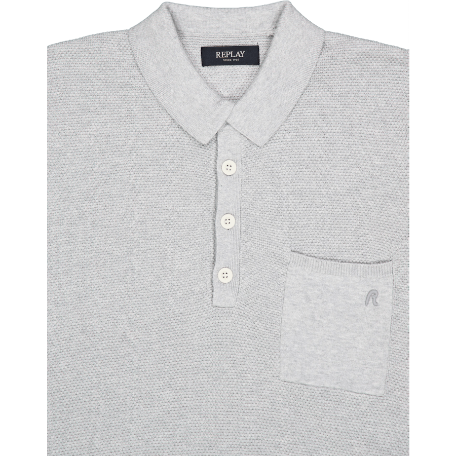 Pletená polokošeľa Grey Melange