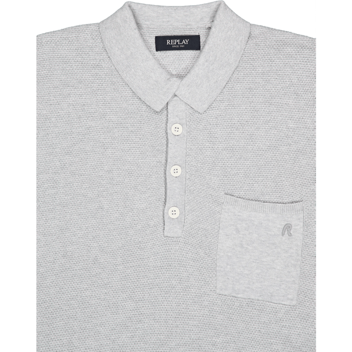 Pletená polokošeľa Grey Melange