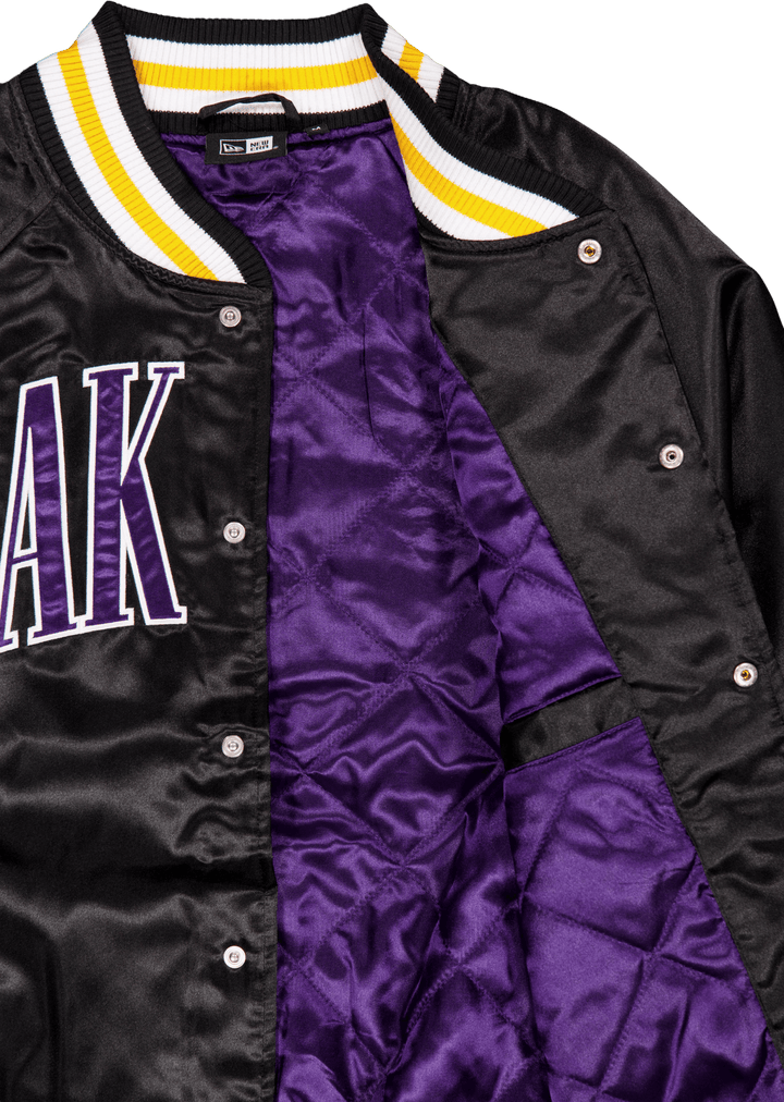 Nba Applique Satin Bomber Los  Blktrp