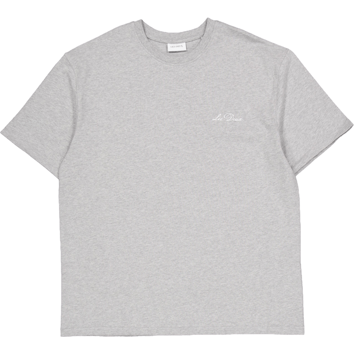 Crew T-shirt Grijs gemêleerd/wit