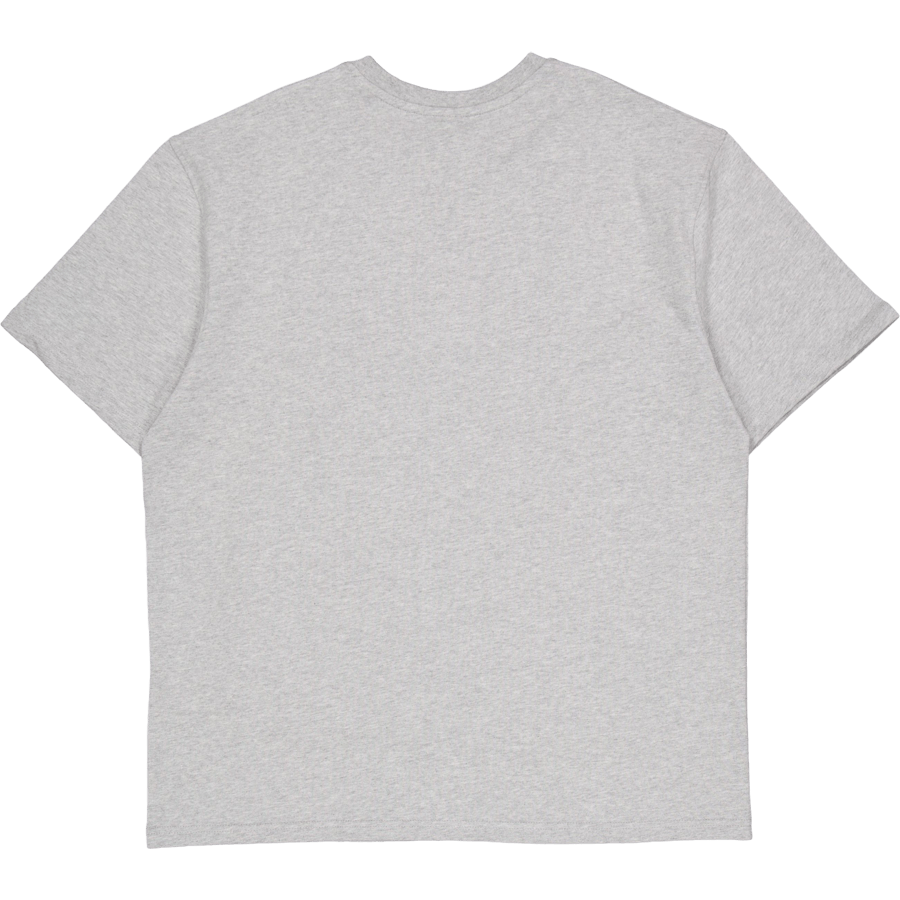Crew T-shirt Grijs gemêleerd/wit