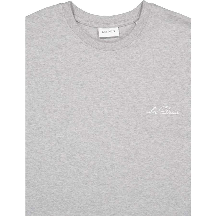 Crew T-shirt Grijs gemêleerd/wit