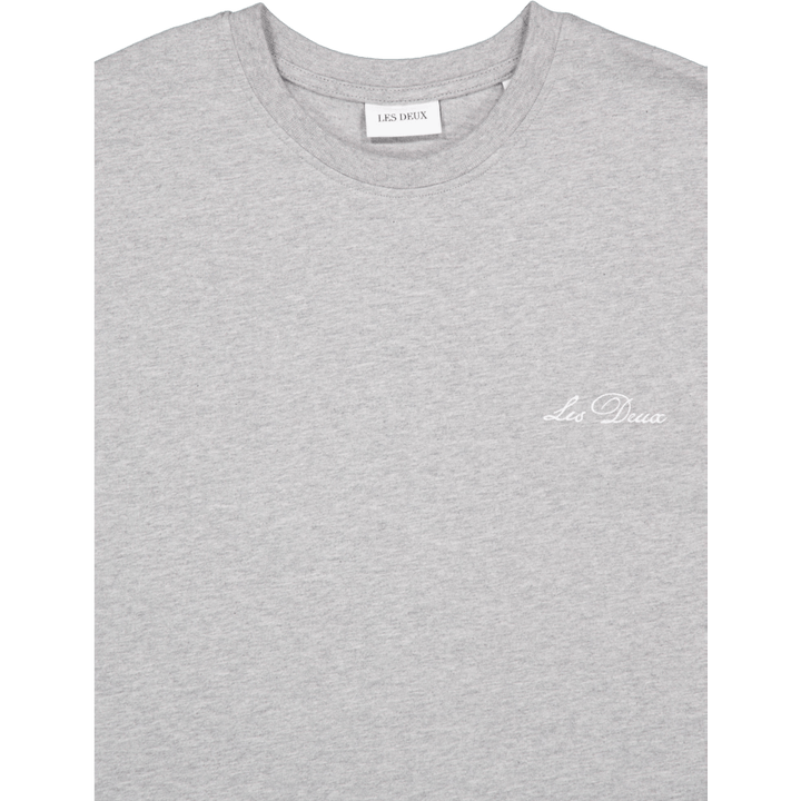 Crew T-shirt Grijs gemêleerd/wit