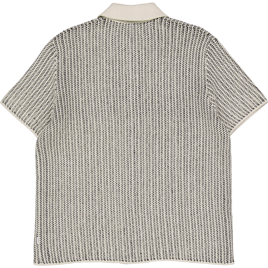 Easton Knitted Ss Shirt Elfenbein/Schwarz