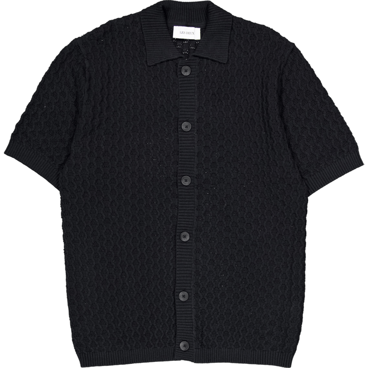 Gespertus Ss Strickhemd Schwarz