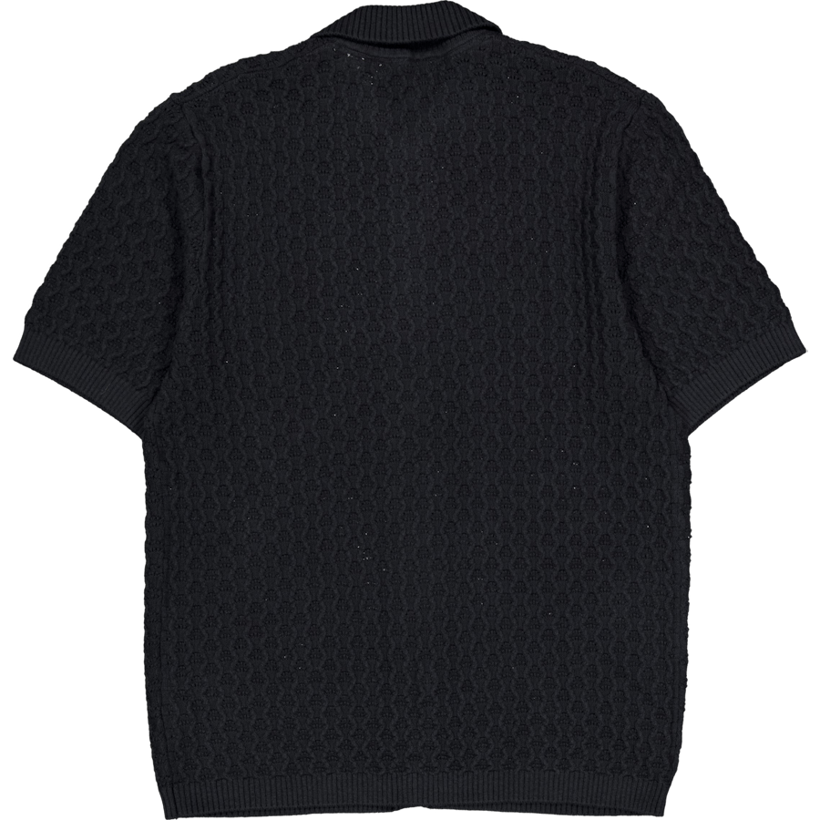 Gespertus Ss Strickhemd Schwarz