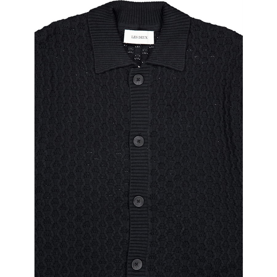 Gespertus Ss Strickhemd Schwarz