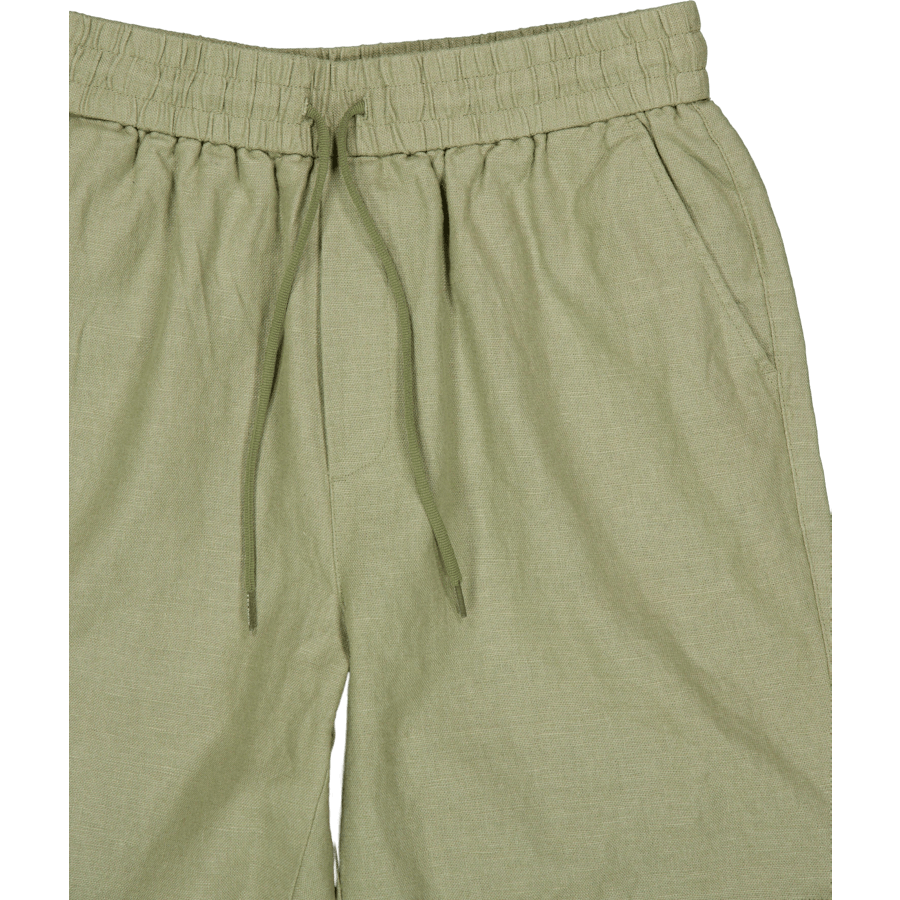 Calções de linho Otto Verde líquen
