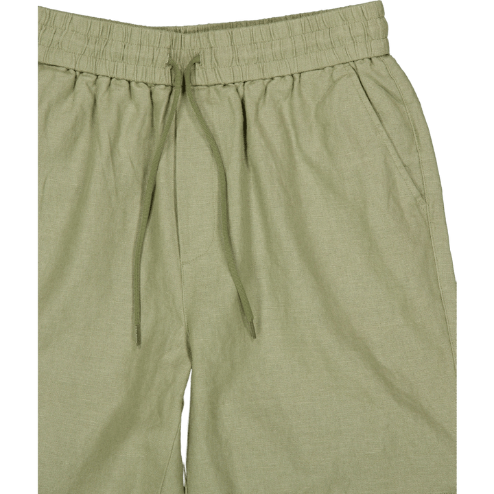 Calções de linho Otto Verde líquen