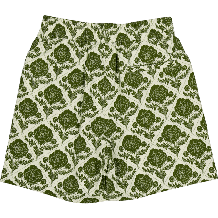 Lesley Flower Tile Aop Shorts Vintage Green/ivory