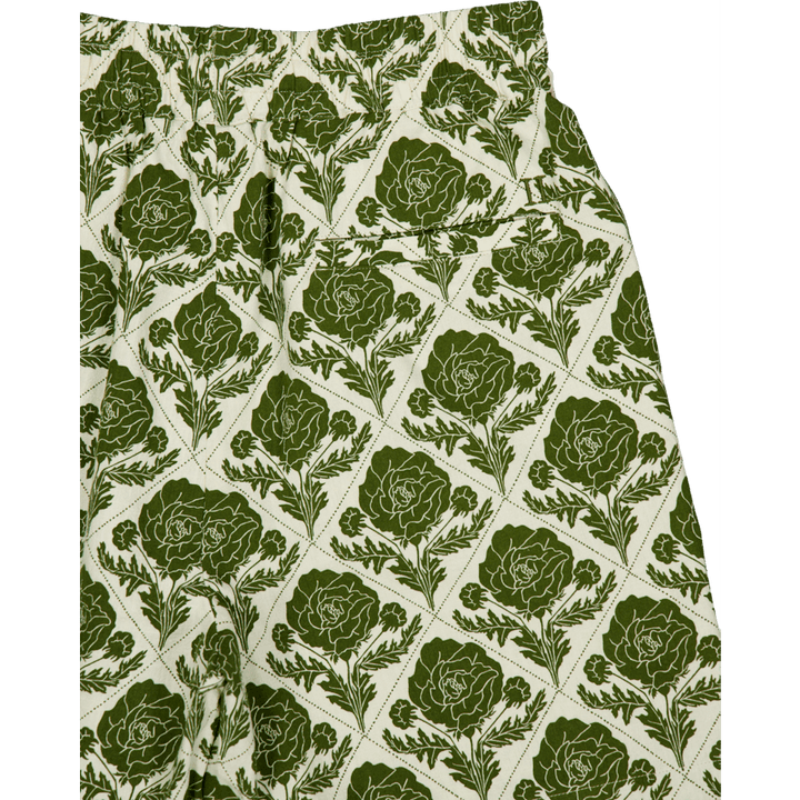 Lesley Flower Tile Aop Shorts Vintage Green/ivory