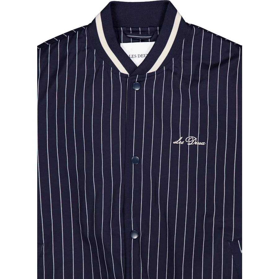 Les Deux Tech Varsity Jacket Dark Navy/ivoire