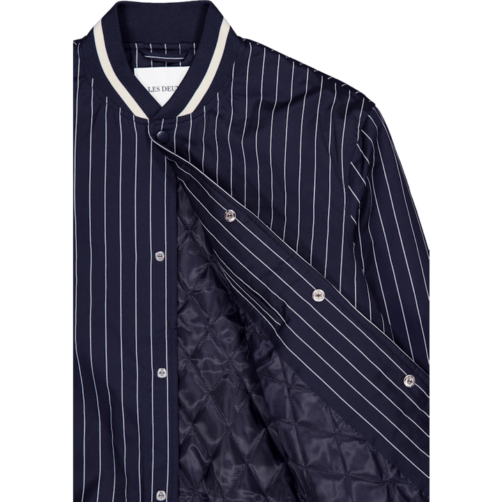 Les Deux Tech Varsity Jacket Dark Navy/ivoire