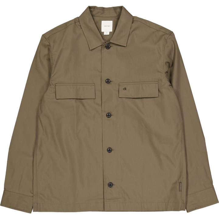 Cotton Blend Overshirt Grey
