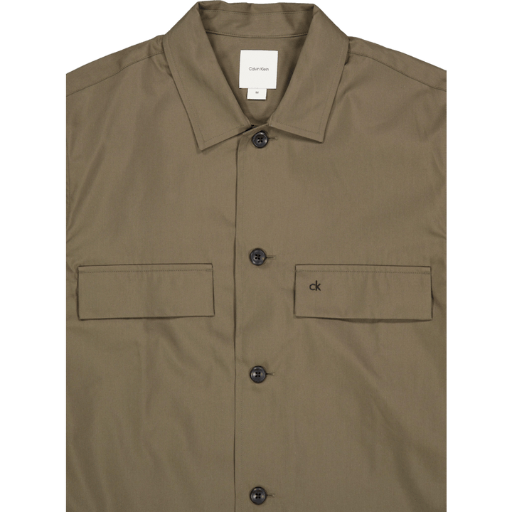Cotton Blend Overshirt Grey