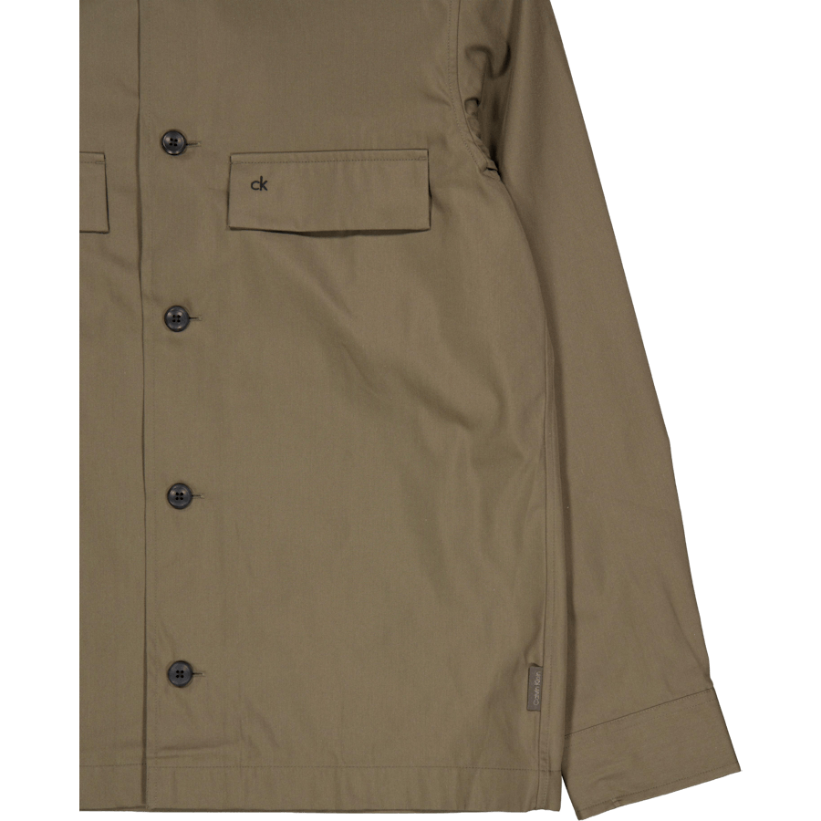 Cotton Blend Overshirt Grey
