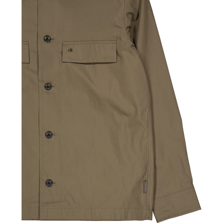 Cotton Blend Overshirt Grey