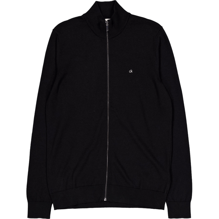 Cotton Silk Blend Zip Jacket Black