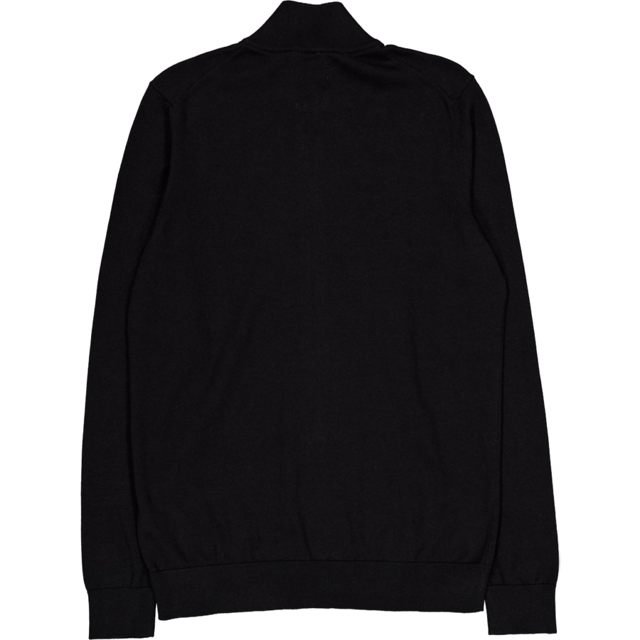 Cotton Silk Blend Zip Jacket Black