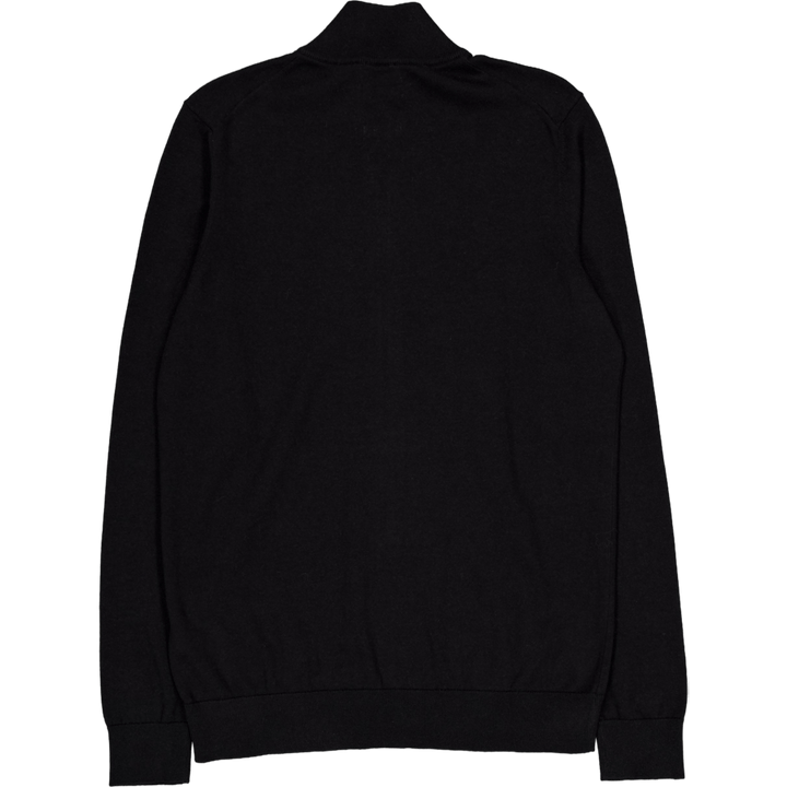 Cotton Silk Blend Zip Jacket Black