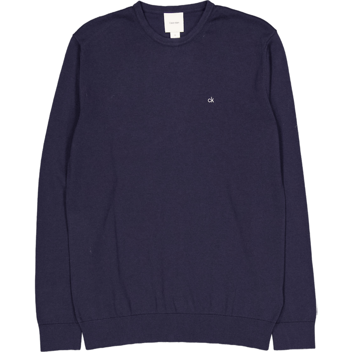 Cotton Silk Blend Cn Sweater Blue