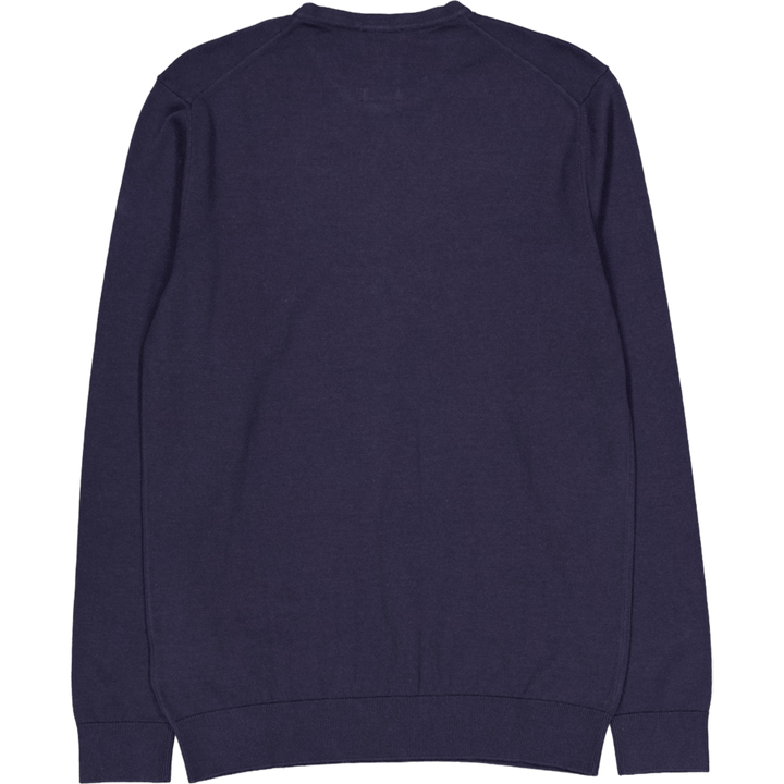 Cotton Silk Blend Cn Sweater Blue
