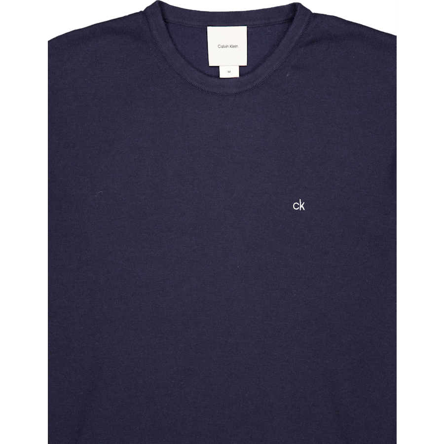 Cotton Silk Blend Cn Sweater Blue