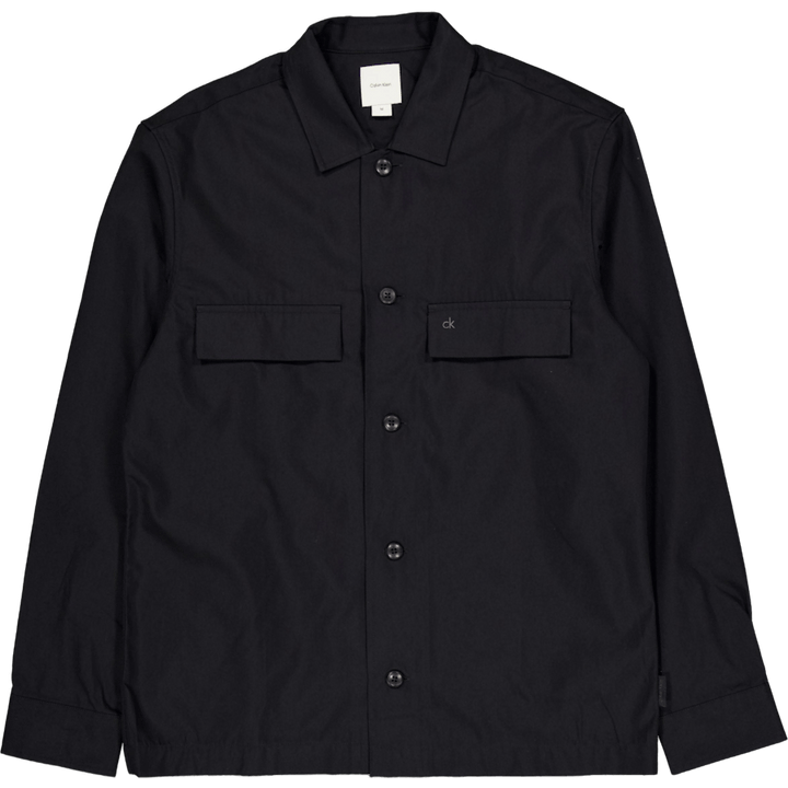 Cotton Blend Overshirt Black