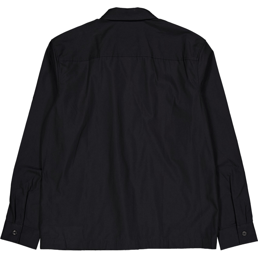 Cotton Blend Overshirt Black