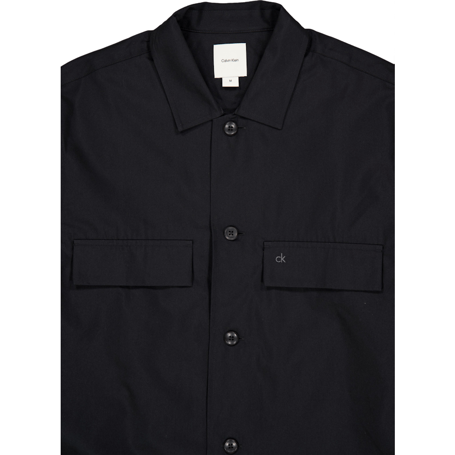 Cotton Blend Overshirt Black
