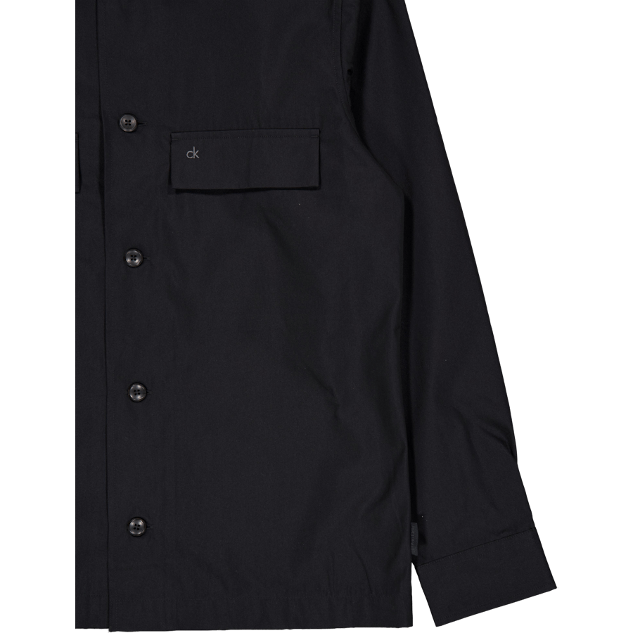 Cotton Blend Overshirt Black