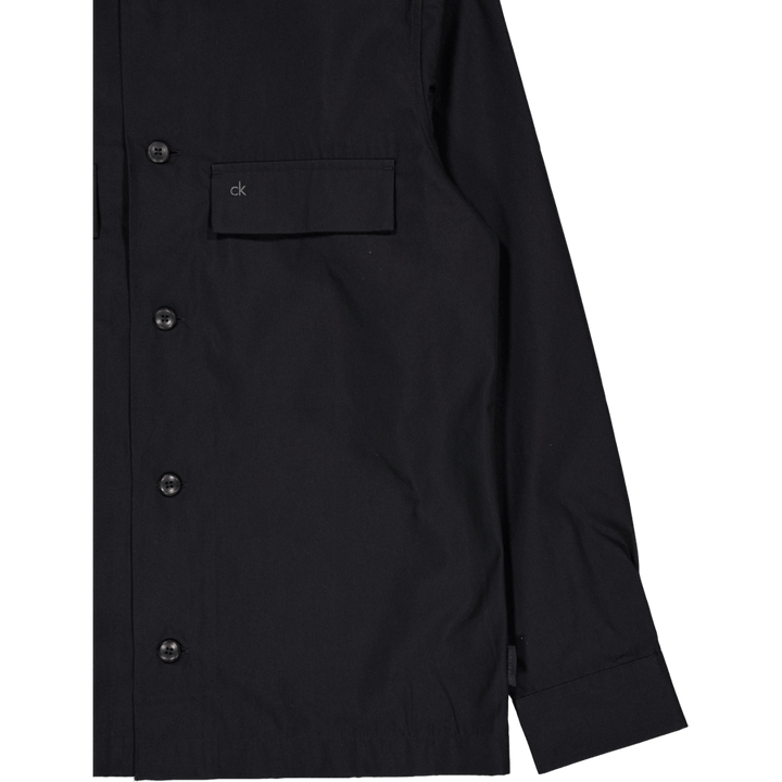 Cotton Blend Overshirt Black