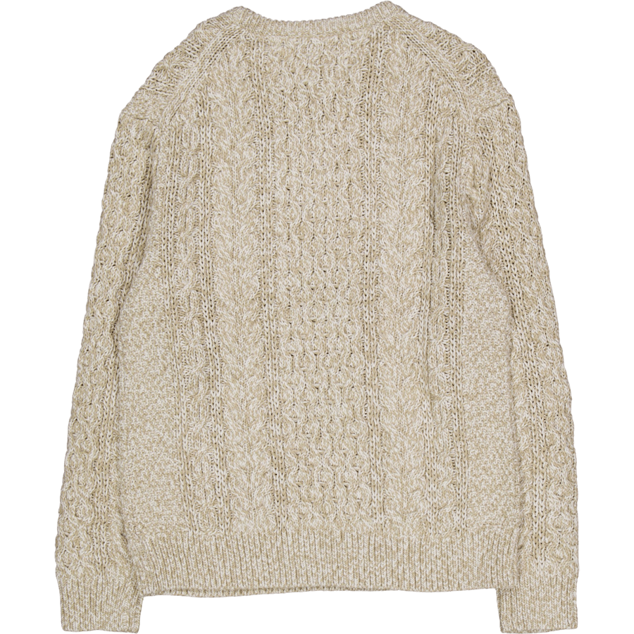 Mouline Aran Cable Girocollo Bianco
