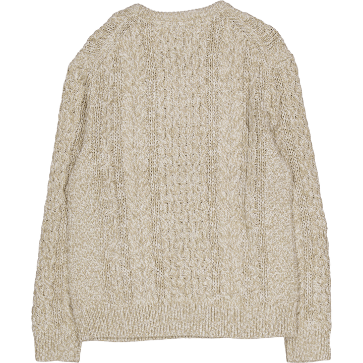 Mouline Aran Cable Girocollo Bianco