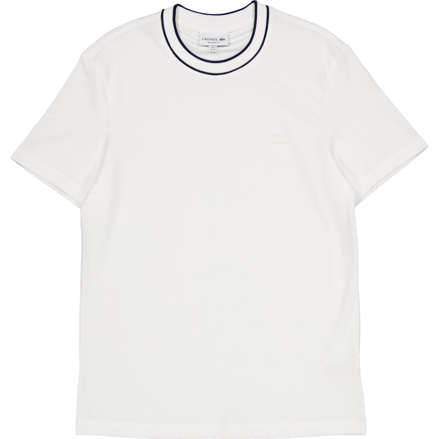 Stretch Piqué Stripe Collar T-shirt FLOUR