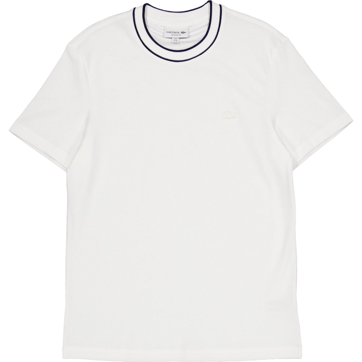 Stretch Piqué Stripe Collar T-shirt FLOUR