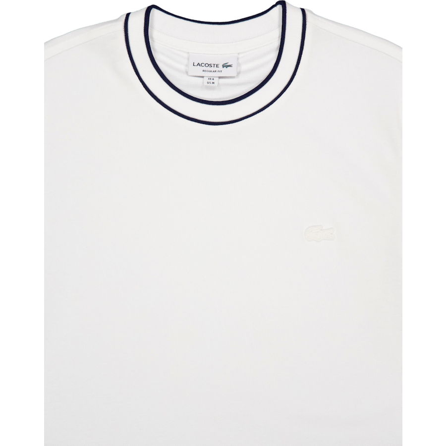 Stretch Piqué Stripe Collar T-shirt FLOUR