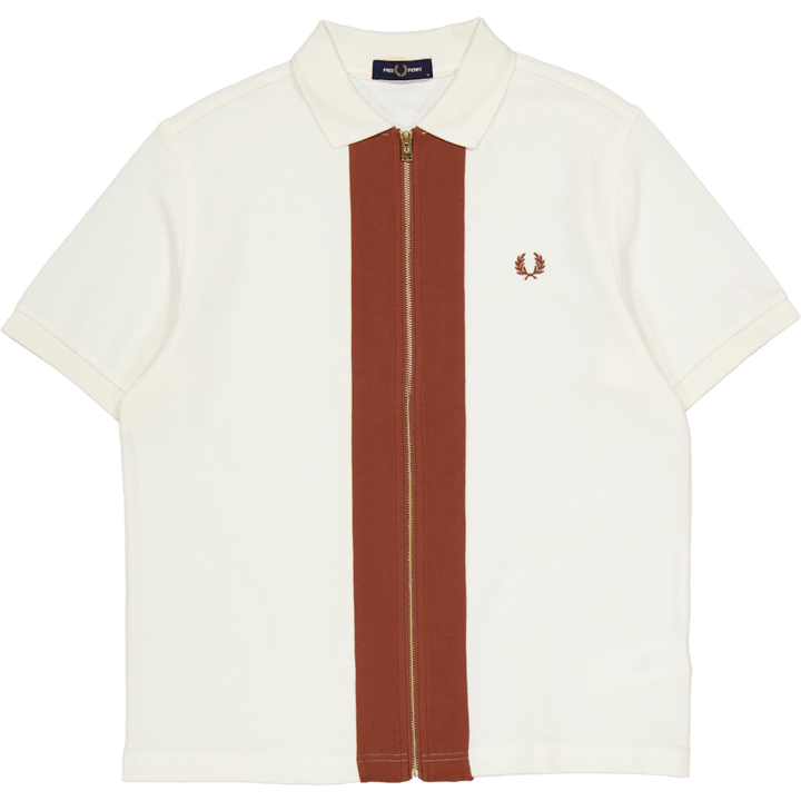Zip Polo Shirt Light Ecru