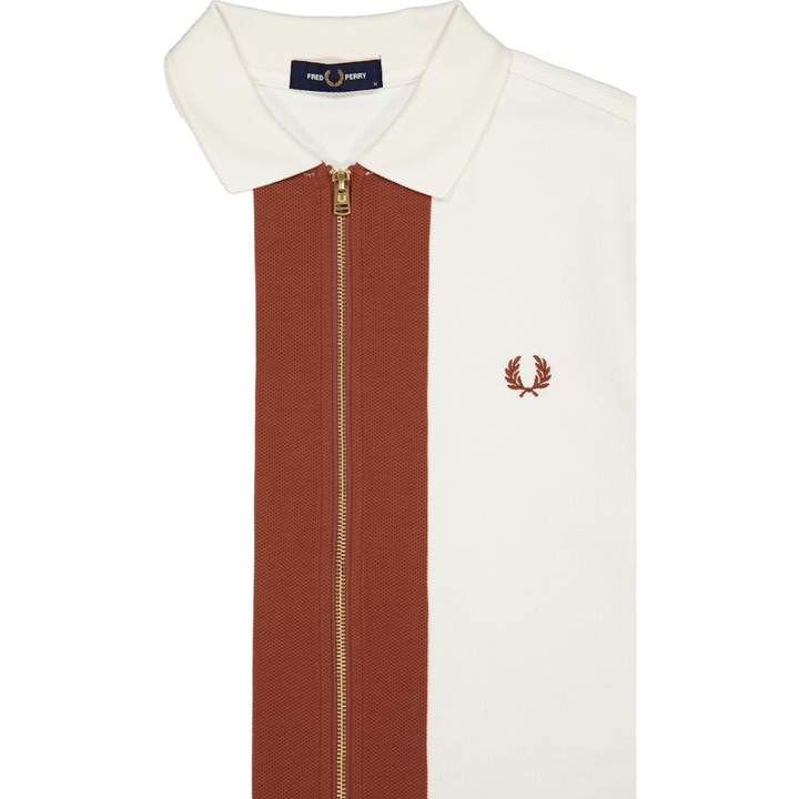 Zip Polo Shirt Light Ecru
