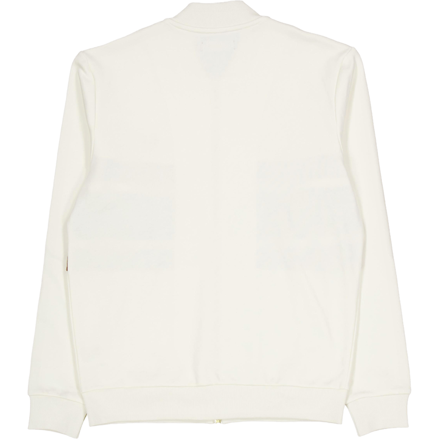 Sweat-shirt zippé à empiècements écru clair