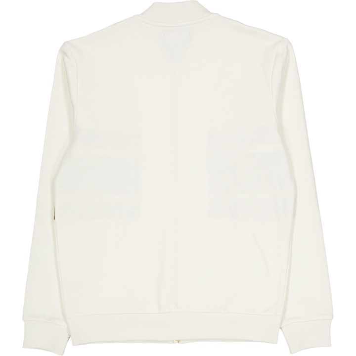 Sweat-shirt zippé à empiècements écru clair