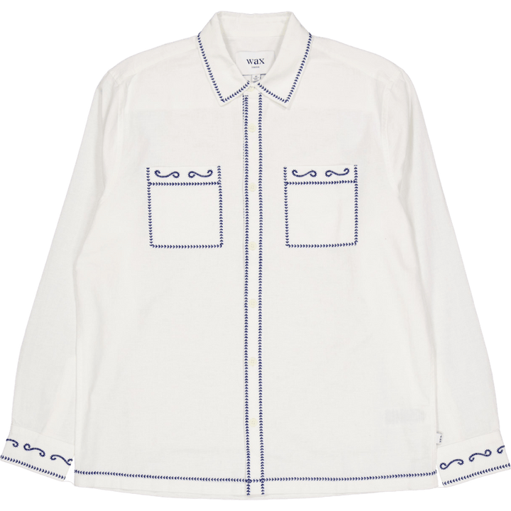 Haven Ls Shirt Ecru / Blue