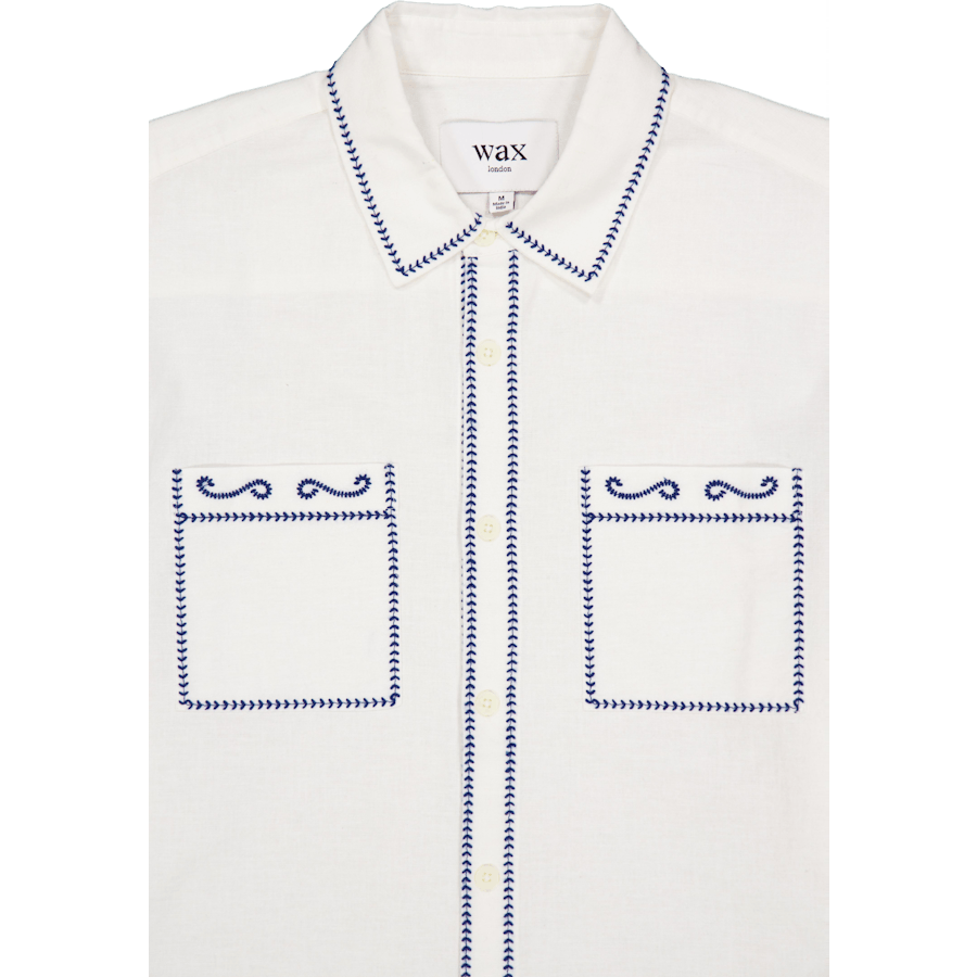 Haven Ls Shirt Ecru / Blue