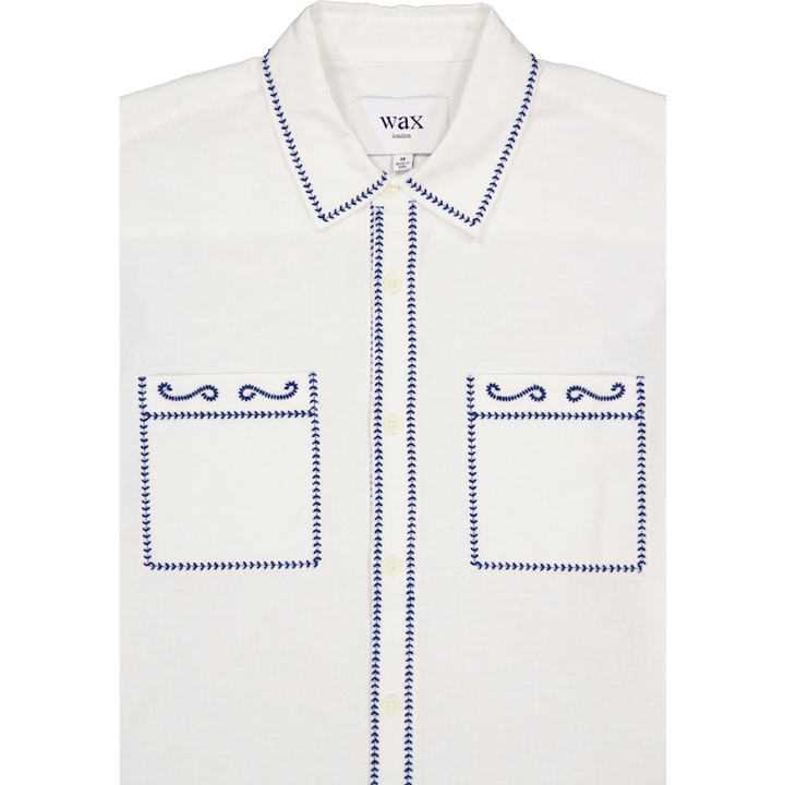 Haven Ls Shirt Ecru / Blue