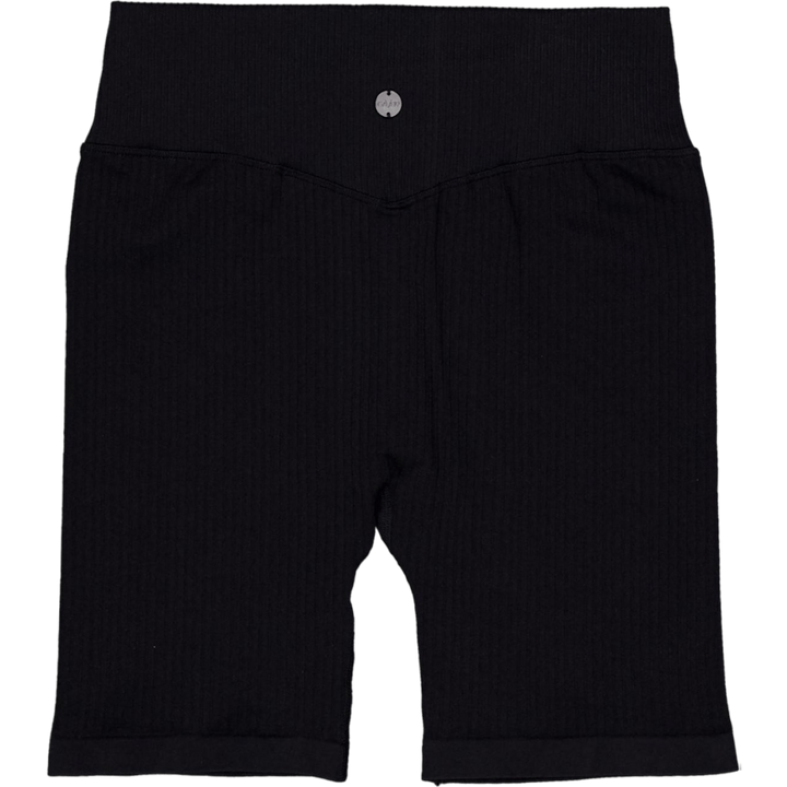 Ribbed Seamless Biker Shorts Black