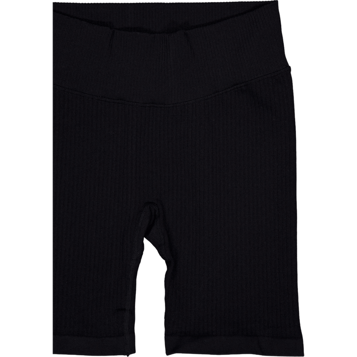 Ribbed Seamless Biker Shorts Black