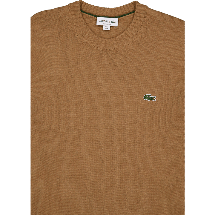 Carded Wool Crew Neck Sweater White Tuy