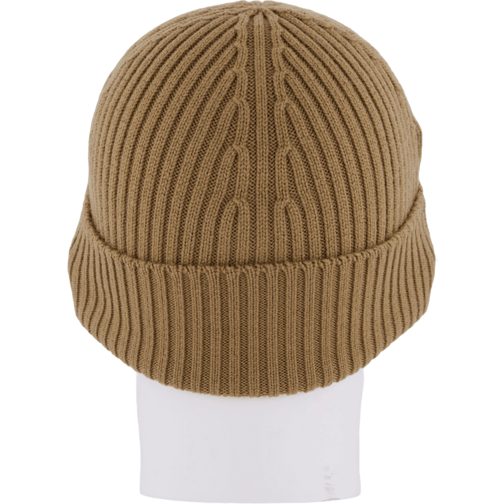 Rib Knit Brushed Wool Beanie Brown Dpc