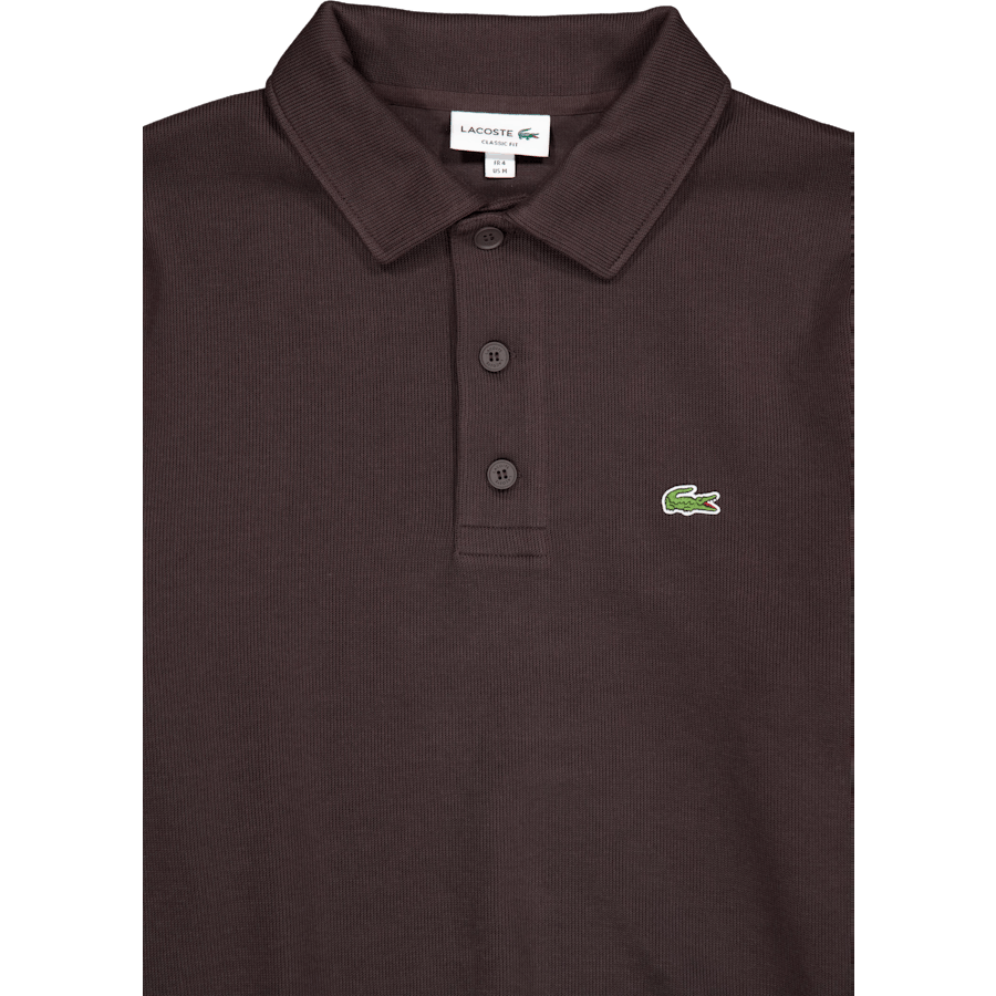 Ribbed Cotton Polo Collar Swea Brown Skb